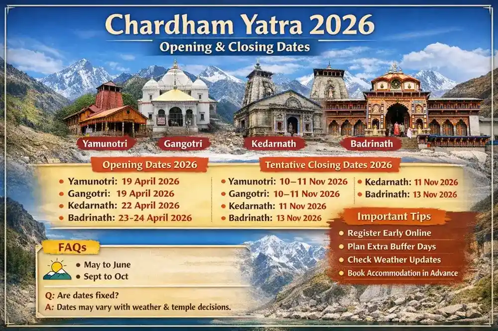 Chardham Yatra Opening & Closing Dates