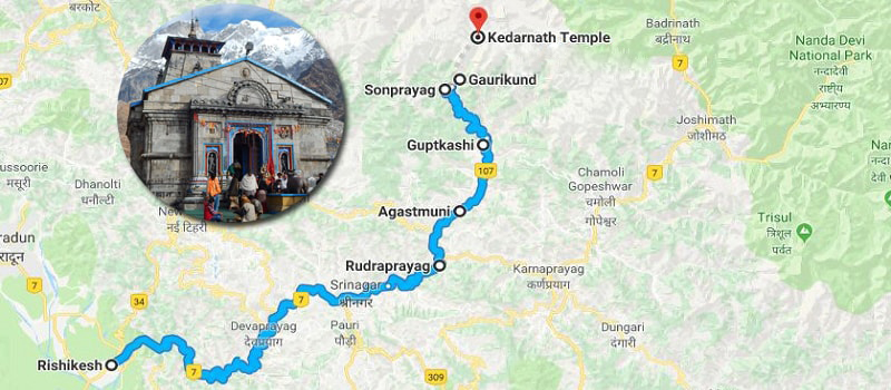 Kedarnath Route Map